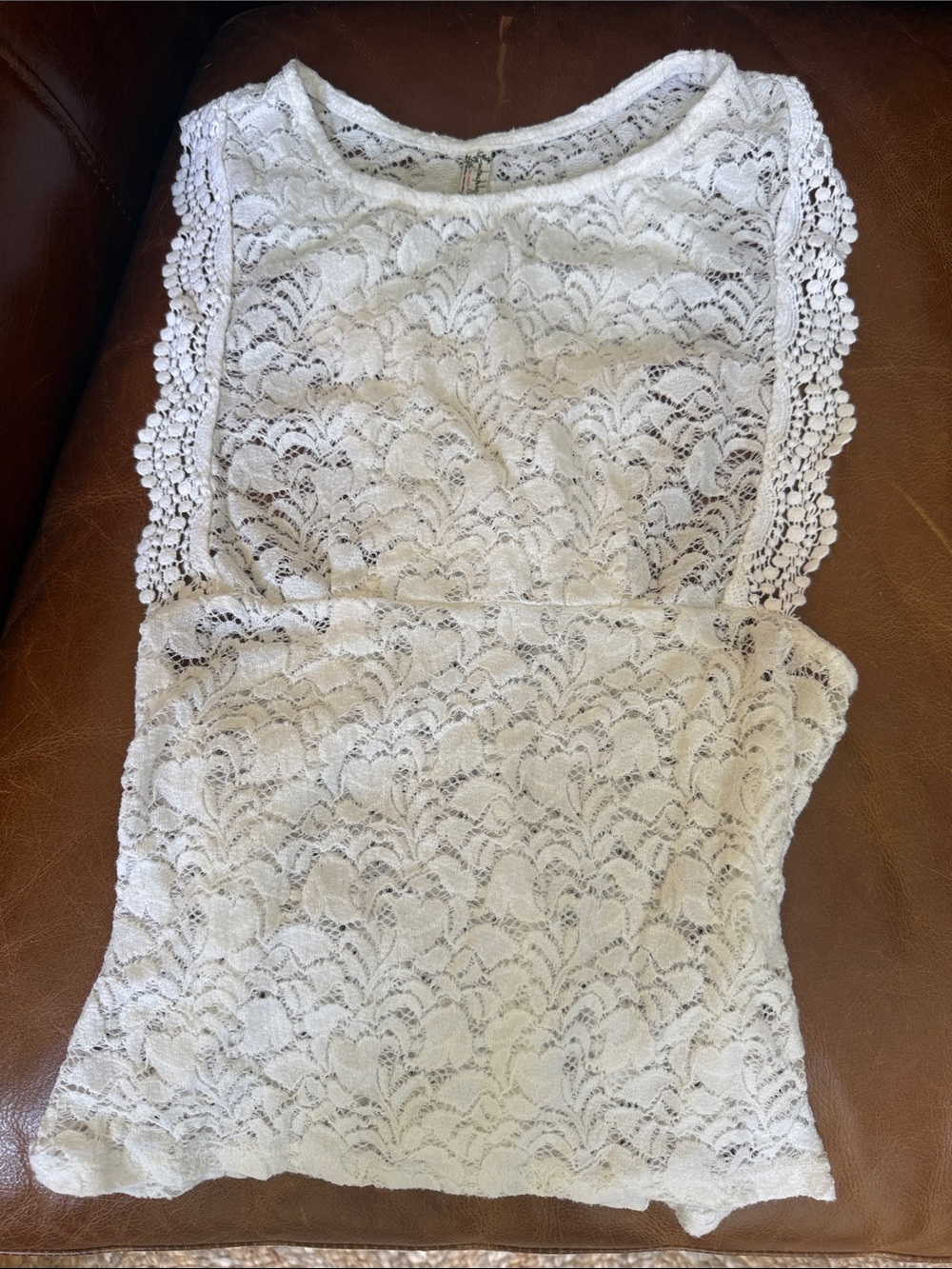 Lace Free people Sleeveless Women's Top - White size small